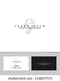 Initial R J brush logo identity vector template