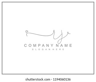 Initial R J handwriting logo template vector