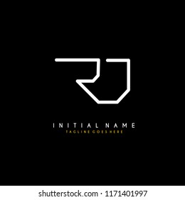 Initial R J minimalist modern logo identity vector