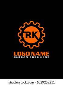 Initial R & K gear logo template vector