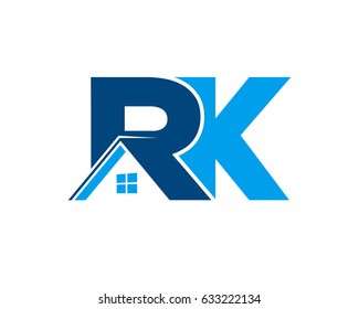 initial R K real estate logo vector