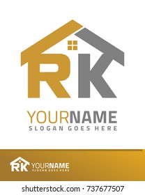 Initial R & K real estate logo template vector