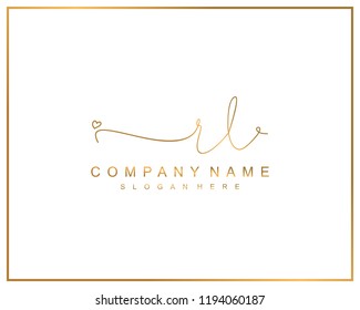 Initial R L handwriting logo template vector