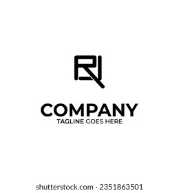 Initial R and L lettering logo design. RL creative modern black letters logo design template