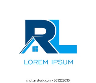 initial R L real estate logo vector