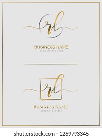 Initial R L RL handwriting logo vector. Letter handwritten logo template.