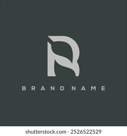 initial R leaf logo vector