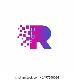 Initial R Letter Digital Pixels Tech Stock Vector (Royalty Free ...