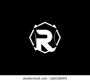 Initial R Letter Isolated Abstract Illusion Geometric Shape Logotype