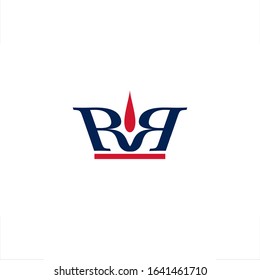   initial  R letter logo crown design