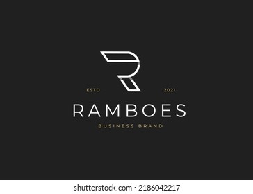 Initial R letter logo design template, vintage style, Vector illustrations