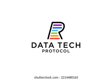 Initial R-Buchstaben Logo Design minimalistisch moderne Symbol Symbol-Technologie Unternehmen