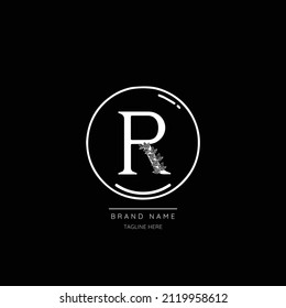Initial R letter luxury beauty flourishes ornament monogram logo
