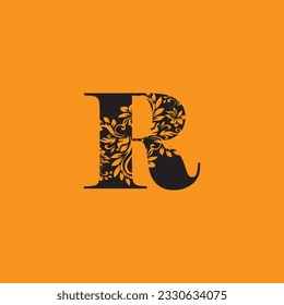 Initial R letter luxury beauty flourishes ornament monogram logo Swoosh Letter Logo Design for business and company identity. Water Wave R Logo with modern trendy