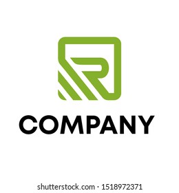 Initial R letter sign logo design