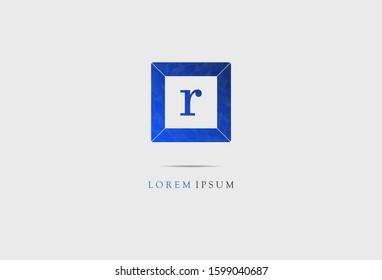 Initial R letter with square design template. vector illustration 
