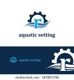 Ursprüngliches Schreiben für Schwimmbäder und die Reparatur, Einstellung und Service-Firmenlogo-Vorlage