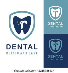 Initial r Letter with Tooth Dental Icon for Dental Clinic and Care for Simple Modern Logo Idea