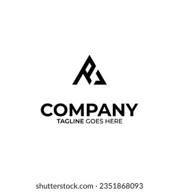 Initial R and A lettering logo design. RA creative modern black letters logo design template