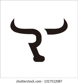 initial R logo bull head