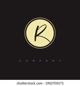 initial R logo with circle symbol 