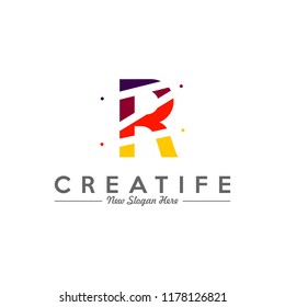 Initial R logo concepts template vector