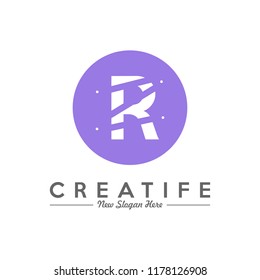 Initial R logo concepts template vector