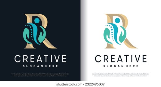 Initial- oder Logo-Design mit kreativem Konzept und Premium-Massage-Vektorgrafik