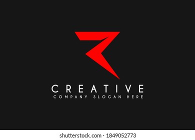 Initial R logo design template element. Letter R icon design. suitable for business and technology logos isolated on black background
