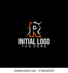 initial R logo font Thorns - Logo Design Template