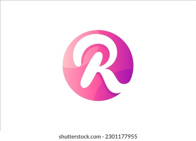 Initial R logo inside circle shape