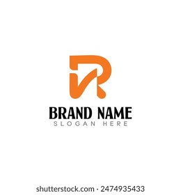 Initial R Logo, letter R with right mark combination, Usable for Brand and company Logos, Flat Design Logo Template, vector illustration