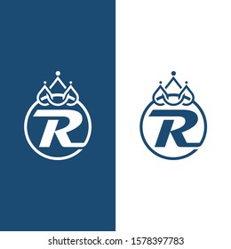 initial r logo luxury icon drop queen