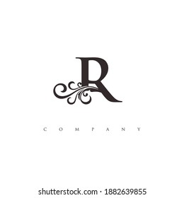 initial R logo with ornament
