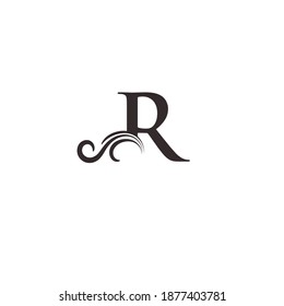 initial R logo with ornament symbol
