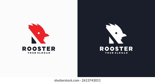 initial R logo, initial with rooster head, reference logo