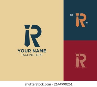 The initial R logo with a tie on the side is minimalist and elegant, perfect for business professionals