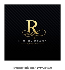 Initial R Luxury Letter Logo Design , Elegance Wedding Initial Monogram