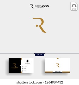 initial r luxury logo template vector illustration and business card design