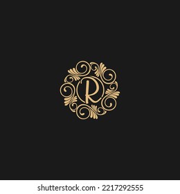 Initial R Luxury Logo Template Vector Illustration