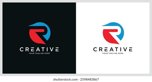 Initial R luxury logo template vector illustration