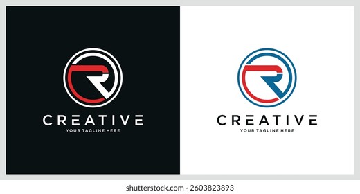 Initial R luxury logo template vector illustration