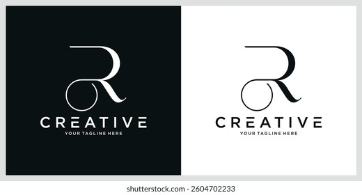 Initial R luxury logo template vector illustration