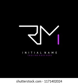 Initial R M minimalist modern logo identity vector