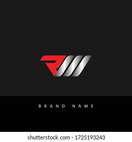 Initial R M minimalist modern logo identity vector