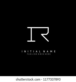 Initial I R minimalist modern logo identity vector