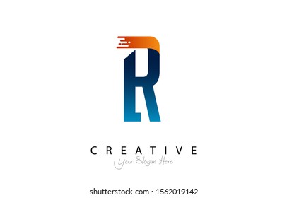Initial R Modern Trendy Design Logo. Letter R Icon Logo with line and dot style Vector Illustration.