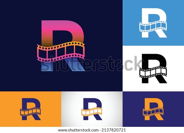 Initial R Monogram Alphabet Incorporated Film Stock Vector (Royalty ...