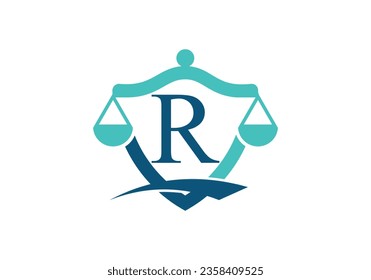  Initial R monogram alphabet with law scale sign symbol.
Law Attorney, Legal, Lawyer Service, Law Office, Scale, Logo Template