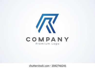 Initial R Monogram Logo, letter R  with monoline design logo inspiration, vector illustration